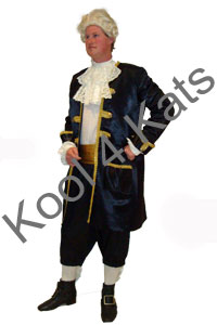 1700's Period Gentleman Black Costume for hire at Kool 4 Kats