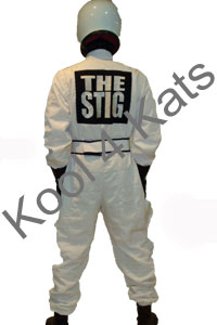 The Stig Racing Car Driver Costume for hire at Kool 4 Kats